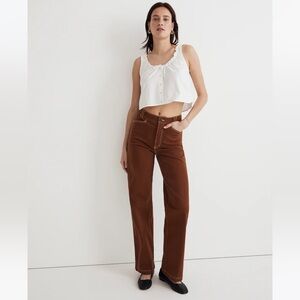 MADEWELL EMMET WIDE LEG PANTS IN BROWN SIZE 33